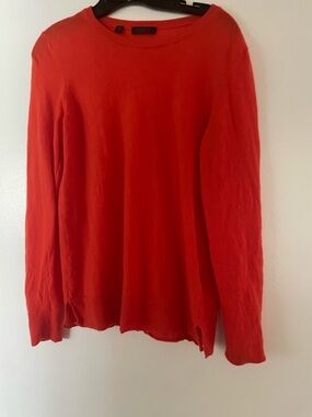 Saks Fifth Avenue Bright Red Long Sleeve Cashmere Crewneck Sweater medium.